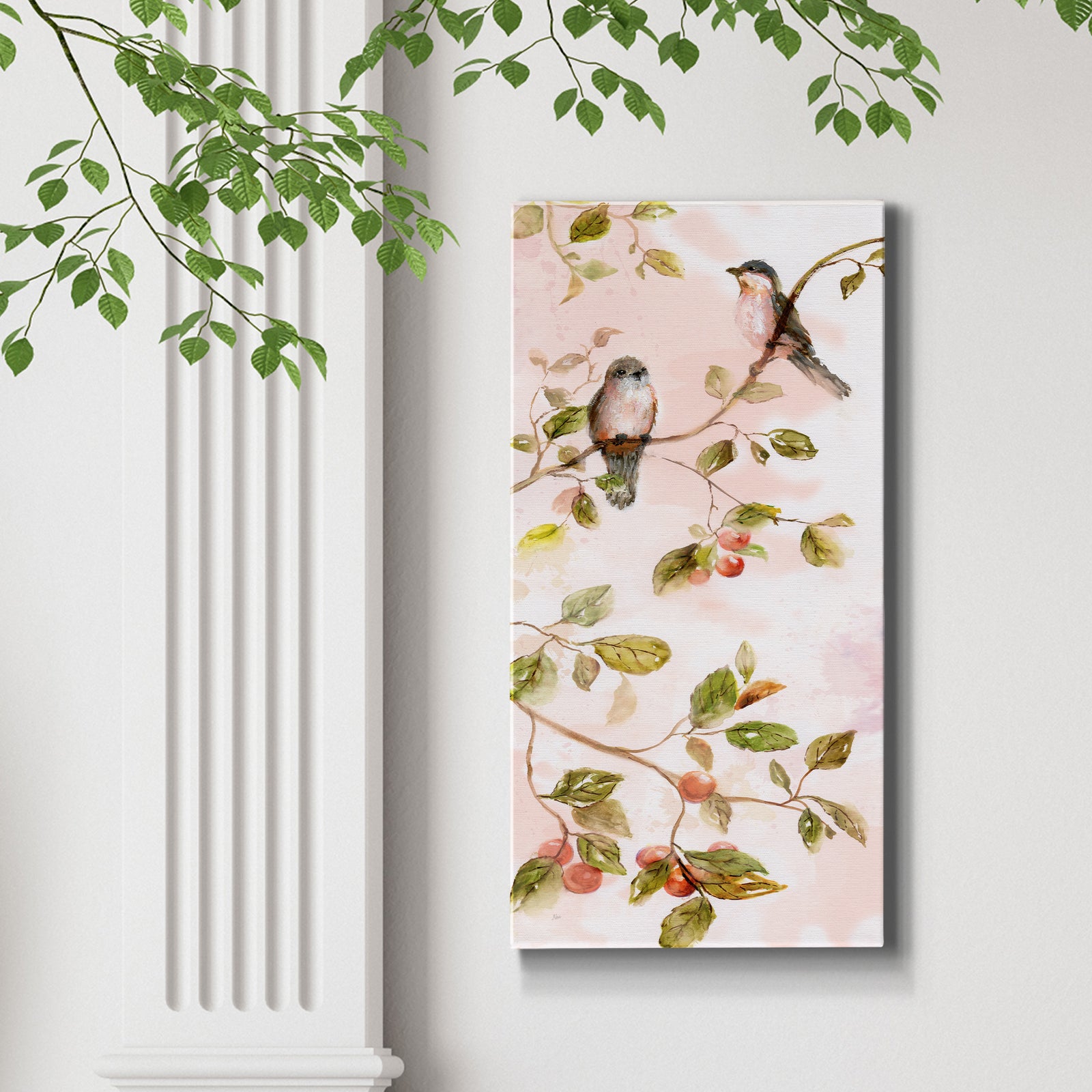Blushing Birds I - Canvas Art Print