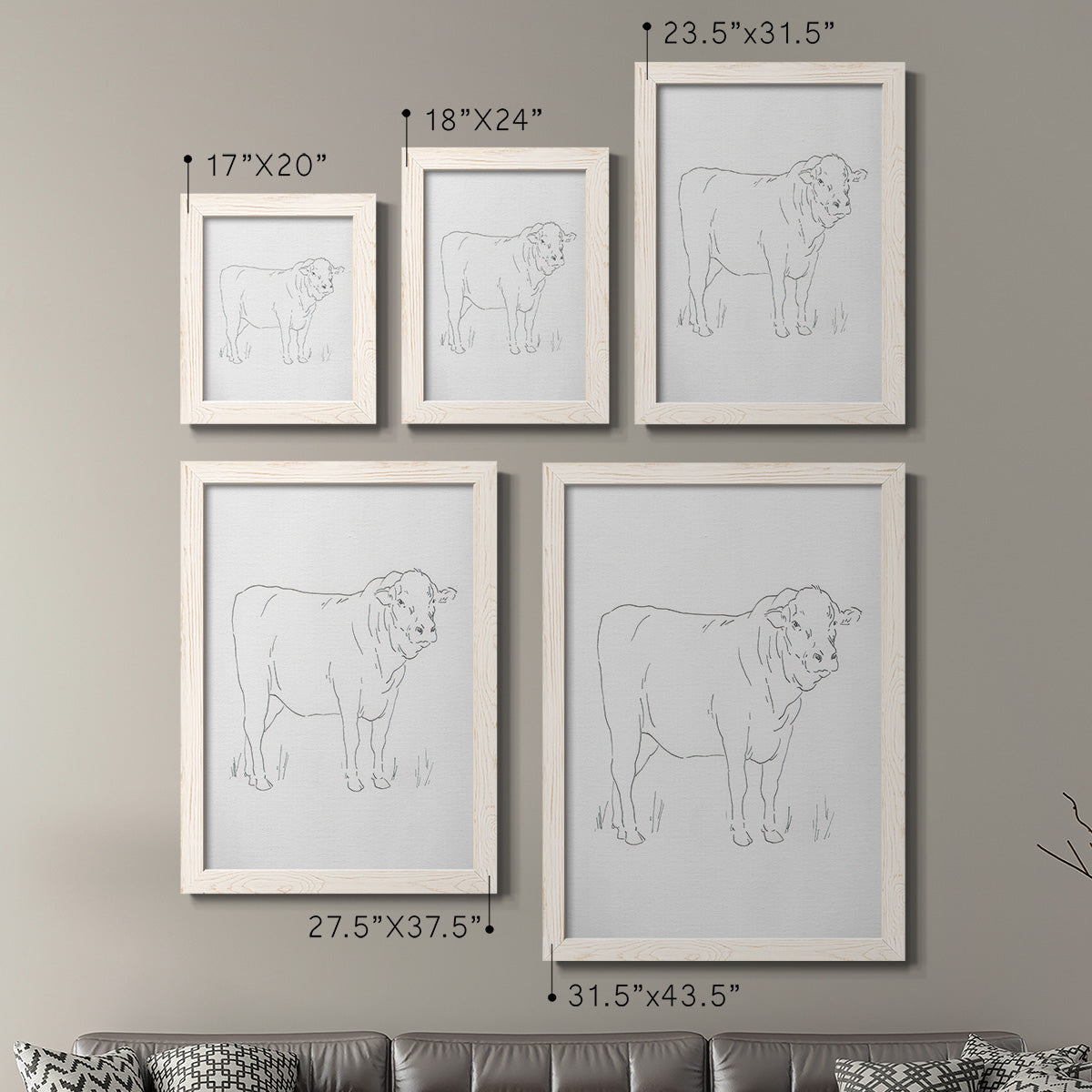 Limousin Cattle I - Barnwood Framed Canvas Set