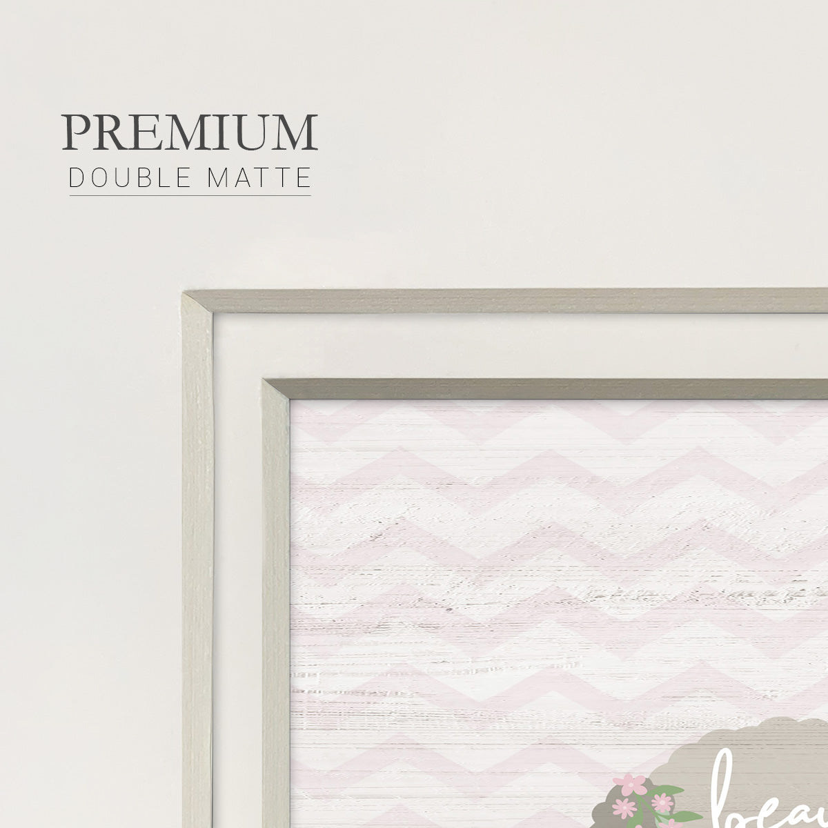 Floral Llama Premium Framed Print Double Matboard