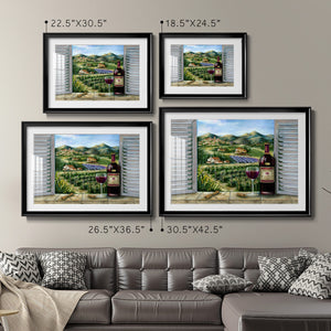 Tuscan Red and Vineyard - Modern Framed Art Print