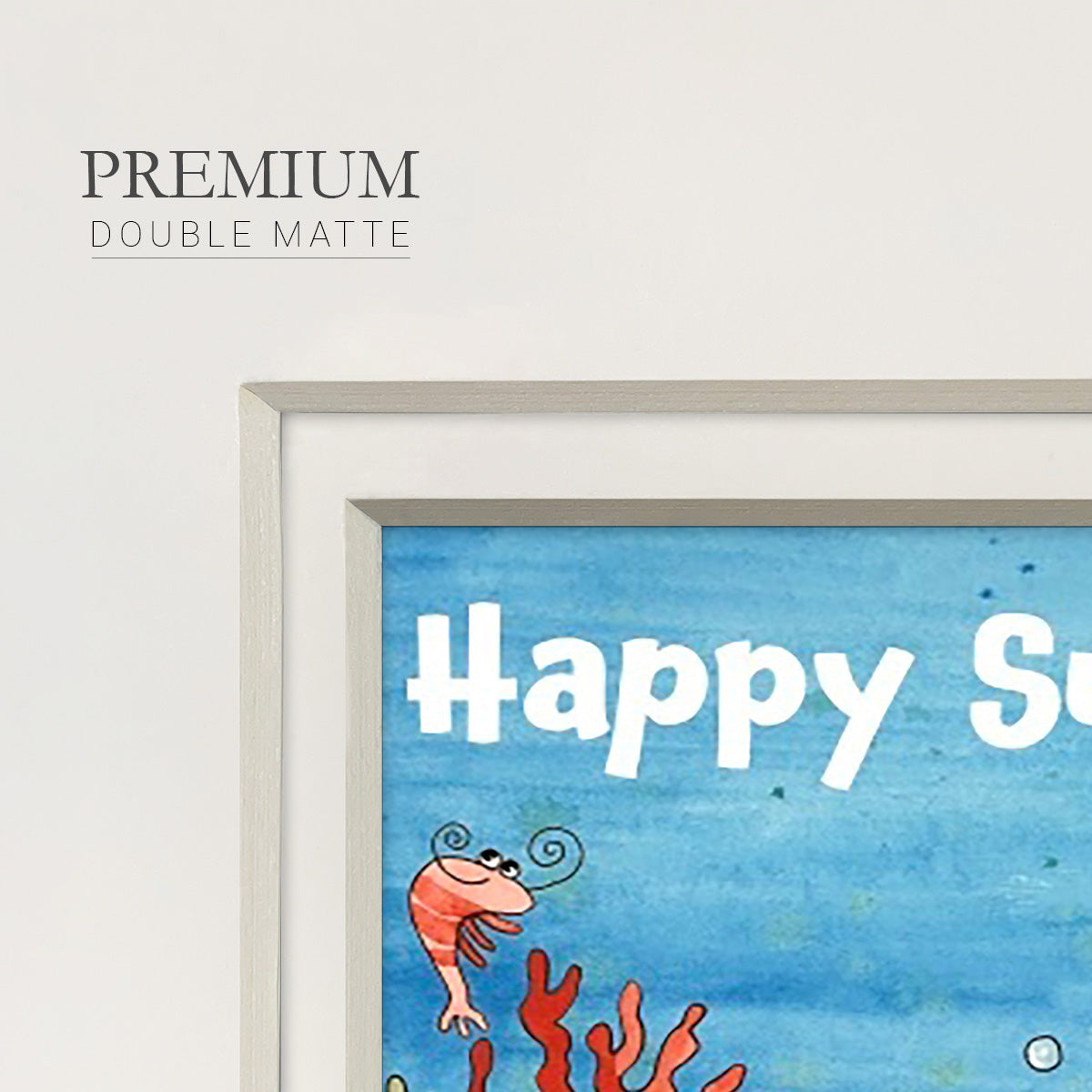 Cute Sea Creatures I Premium Framed Print Double Matboard