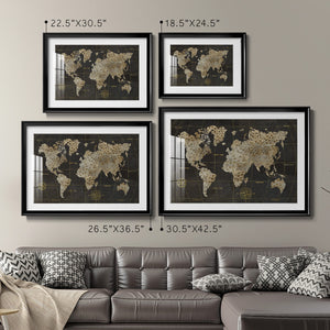 Safari World Map Premium Framed Print - Ready to Hang