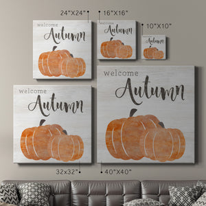 Welcome Autumn Pumpkins-Premium Gallery Wrapped Canvas - Ready to Hang