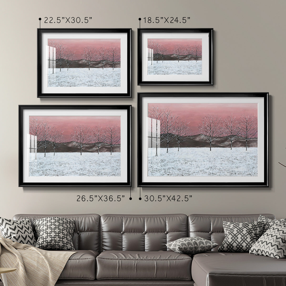 Sunset Snowfall I Premium Framed Print - Ready to Hang