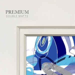 Blue Flow- Premium Framed Print Double Matboard