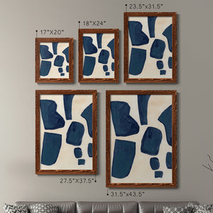 Blue Pieces I - Barnwood Framed Canvas Set