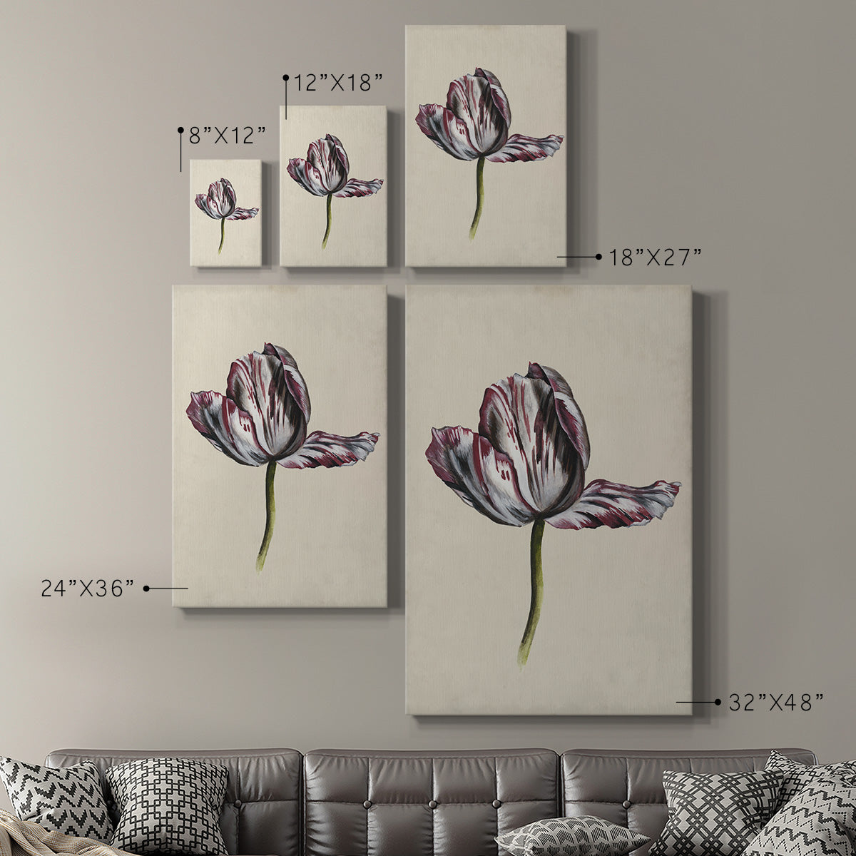 Antique Tulip Study II Premium Gallery Wrapped Canvas - Ready to Hang