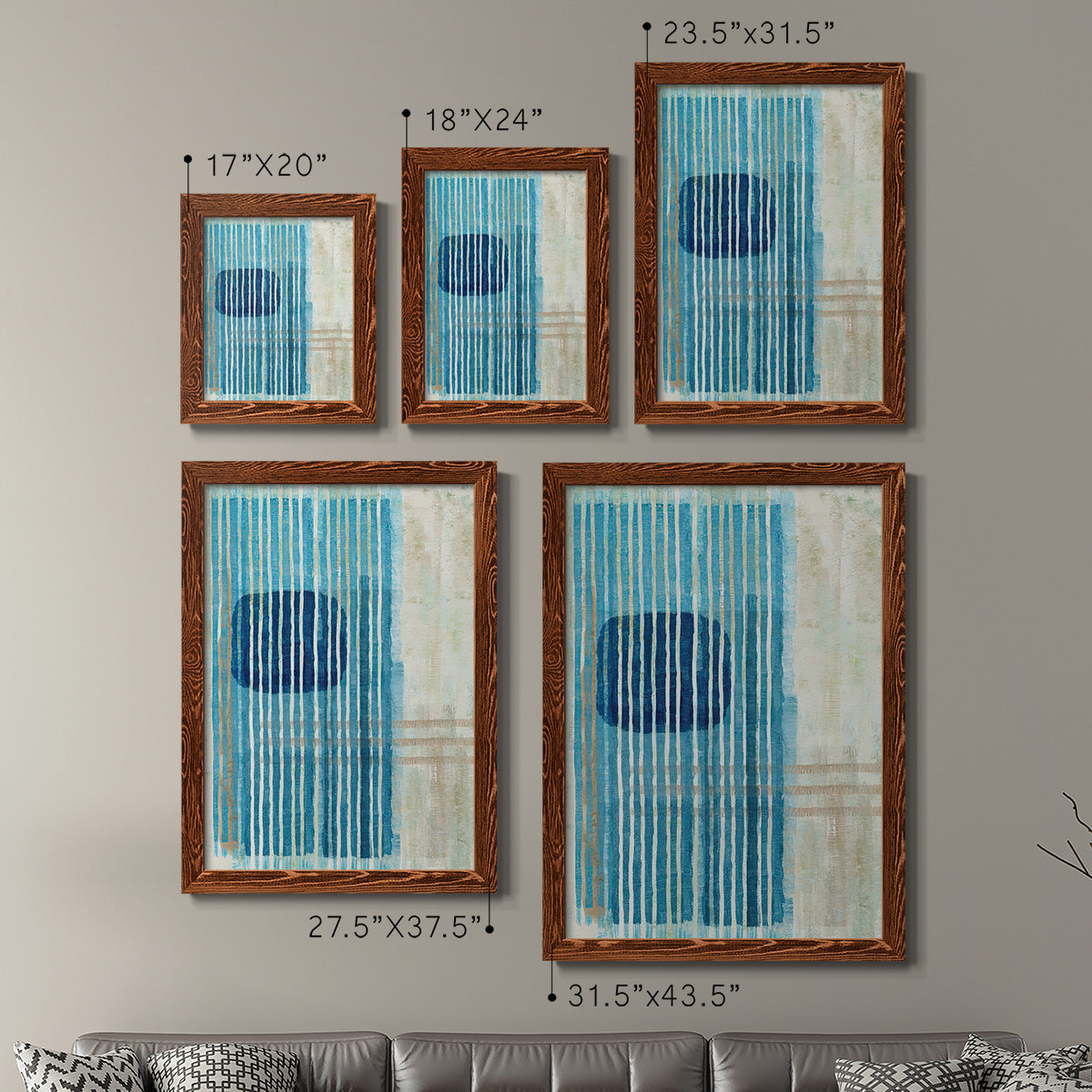 Blue Blue Horizon I - Premium Framed Canvas 2 Piece Set - Ready to Hang