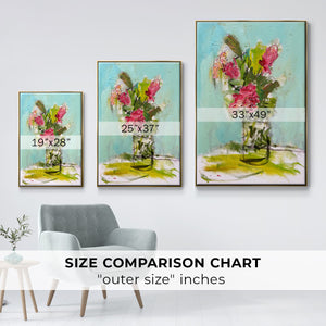 TURQUOISE LILLY - Framed Premium Gallery Wrapped Canvas L Frame - Ready to Hang