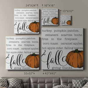 Fall Words Type-Premium Gallery Wrapped Canvas - Ready to Hang