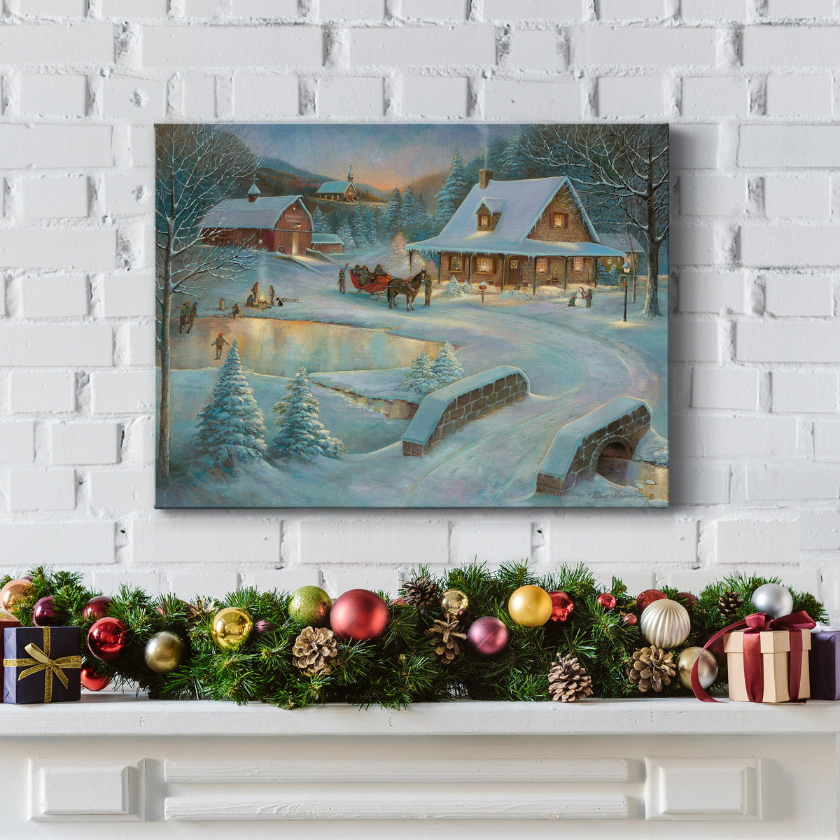 Little Meadows Xmas - Premium Gallery Wrapped Canvas  - Ready to Hang