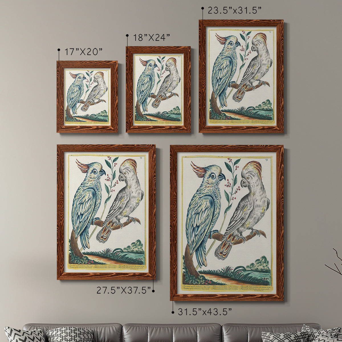 Pastel Birds I - Premium Framed Canvas 2 Piece Set - Ready to Hang