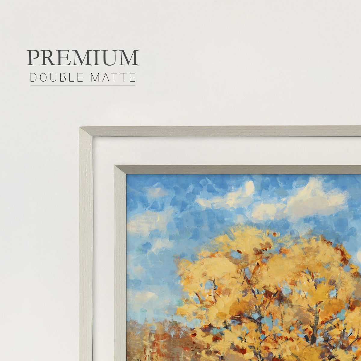 Autumn Barn- Premium Framed Print Double Matboard