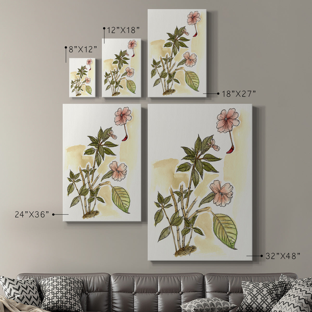 Impatiens Study Premium Gallery Wrapped Canvas - Ready to Hang