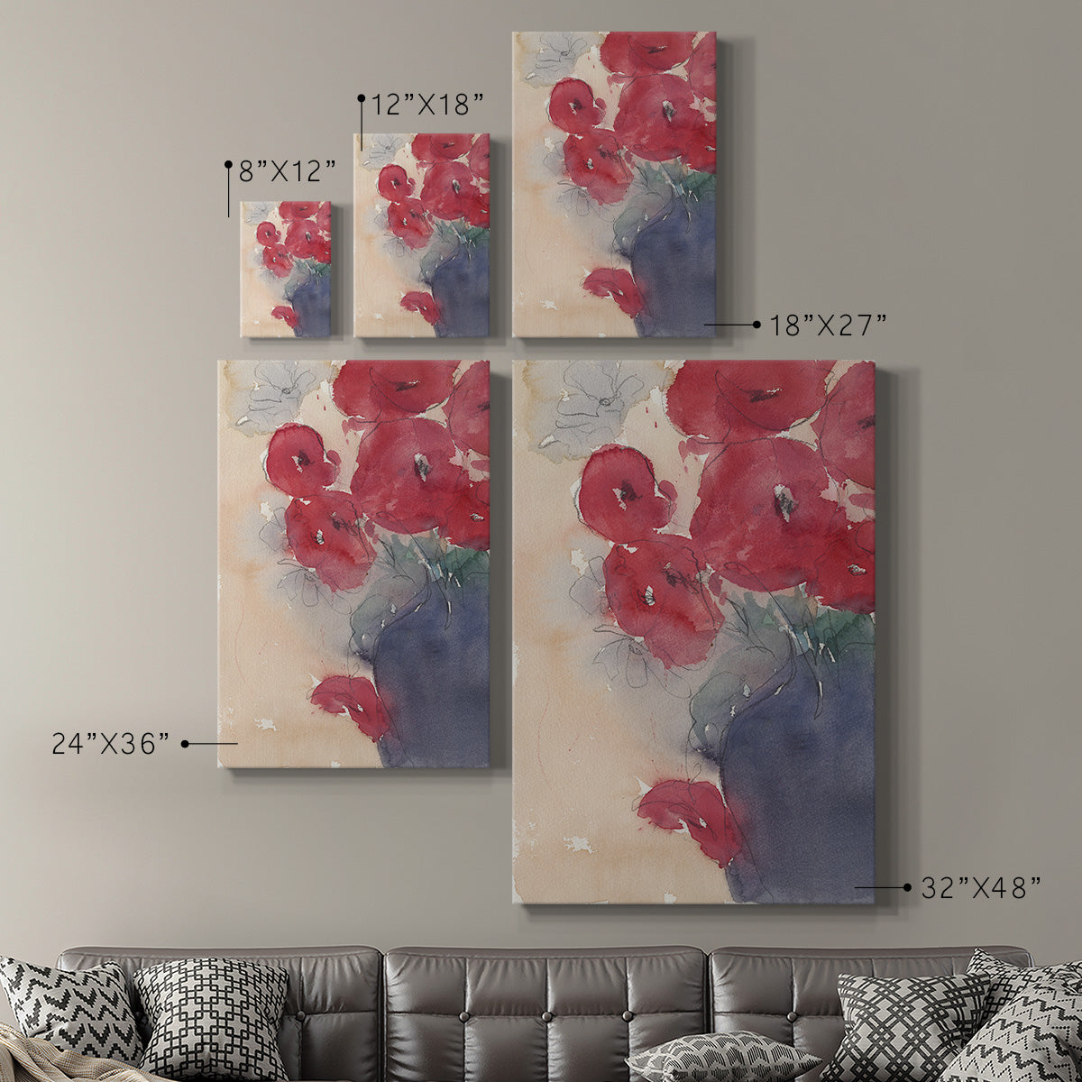 Pop of Red I Premium Gallery Wrapped Canvas - Ready to Hang