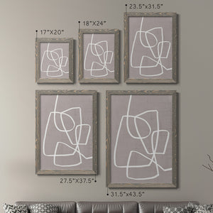 Linen Roundabout I - Barnwood Framed Canvas Set