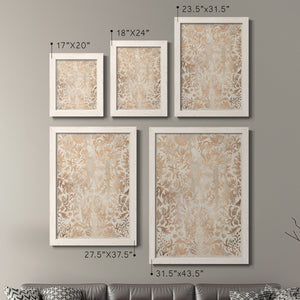 Walnut Damask I - Premium Framed Canvas 2 Piece Set - Ready to Hang