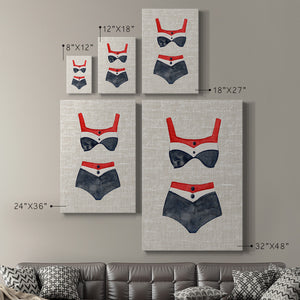 Vintage Swimming I - Canvas Art Print