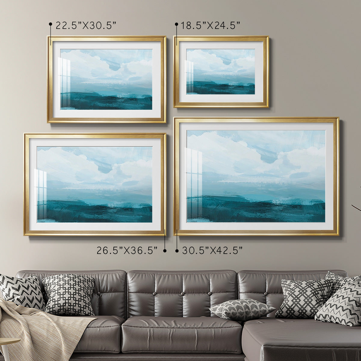 Azure Rising III Premium Framed Print - Ready to Hang