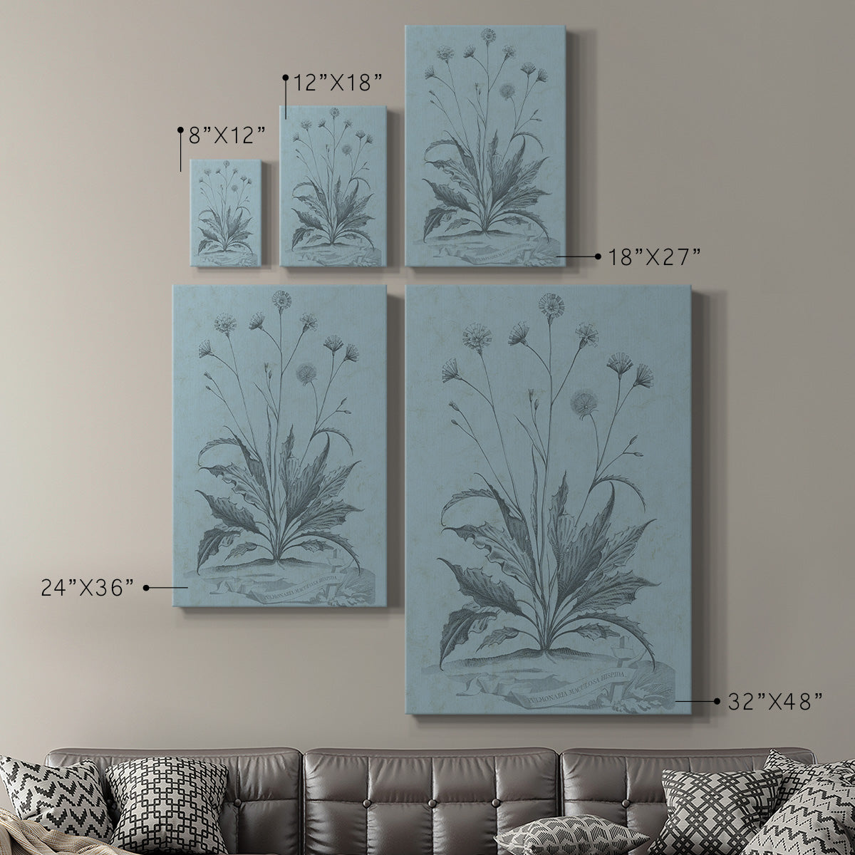 Botanical on Teal IV Premium Gallery Wrapped Canvas - Ready to Hang