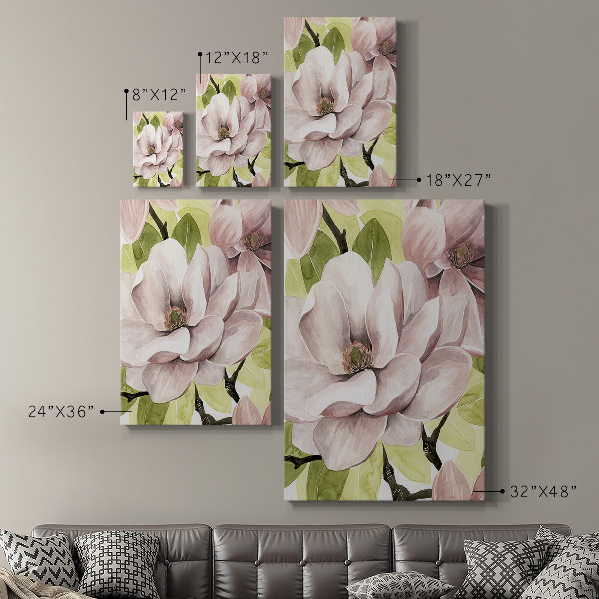 Blush Magnolia II Premium Gallery Wrapped Canvas - Ready to Hang