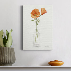 California Poppy Vase II Premium Gallery Wrapped Canvas - Ready to Hang