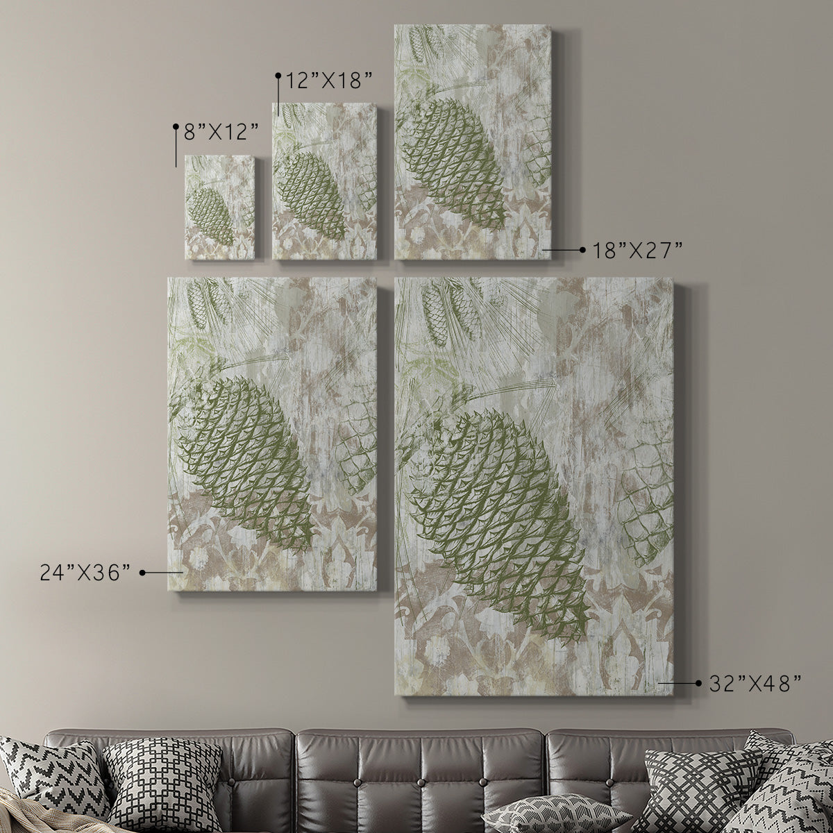 Pinecone Fresco I Premium Gallery Wrapped Canvas - Ready to Hang