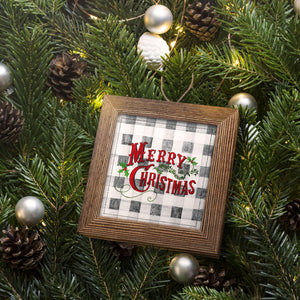 Merry Christmas Buffalo Check, Handmade Ornament