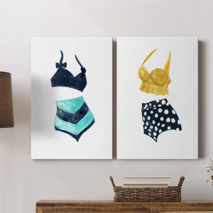 Vintage Swimwear III Premium Gallery Wrapped Canvas - Ready to Hang - Set of 2 - 8 x 12 Each