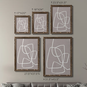 Linen Roundabout I - Barnwood Framed Canvas Set