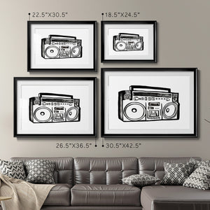 Boombox Sketch - Modern Framed Art Print