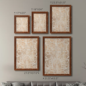 Walnut Damask I - Premium Framed Canvas 2 Piece Set - Ready to Hang