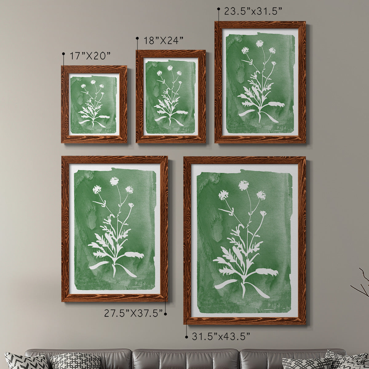 Green Botanical I - Premium Framed Canvas 2 Piece Set - Ready to Hang