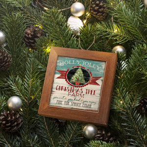 Vintage Ad Christmas Tree Farm, Handmade Ornament