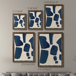 Blue Pieces I - Barnwood Framed Canvas Set