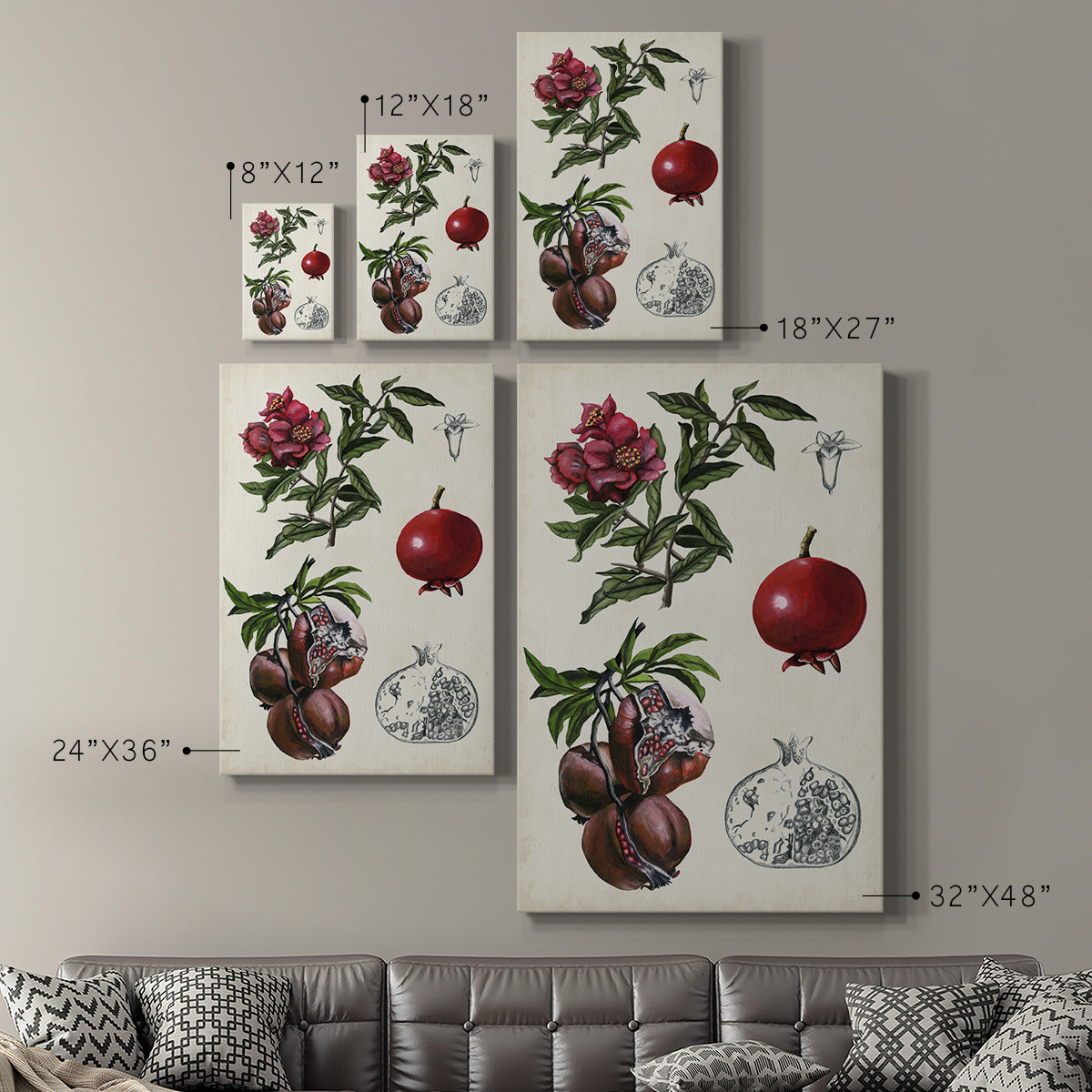 Pomegranate Composition II Premium Gallery Wrapped Canvas - Ready to Hang