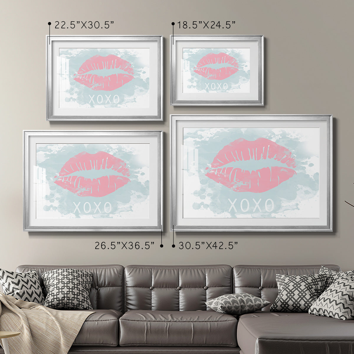 XOXO in Color Premium Framed Print - Ready to Hang