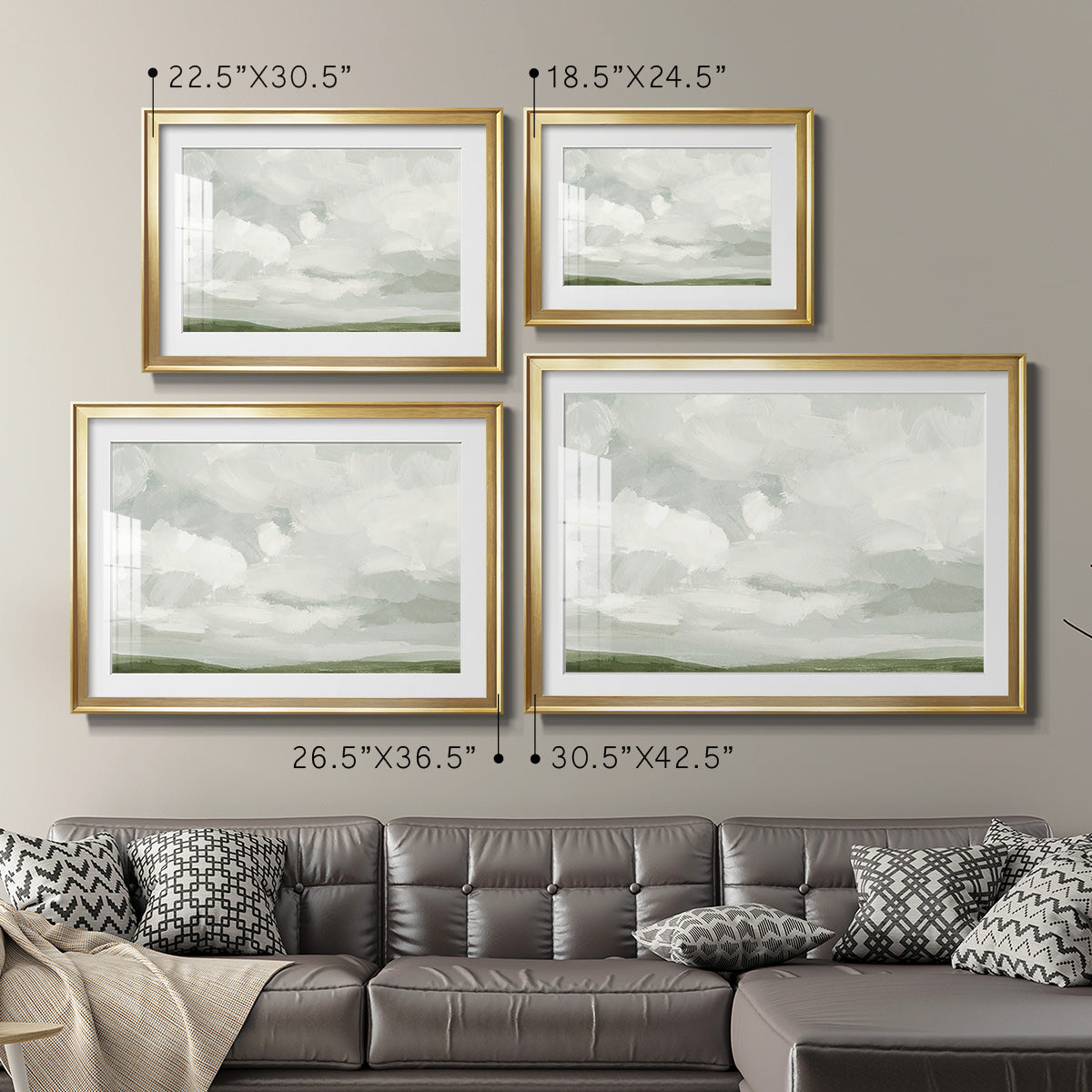 Gray Stone Sky IV Premium Framed Print - Ready to Hang
