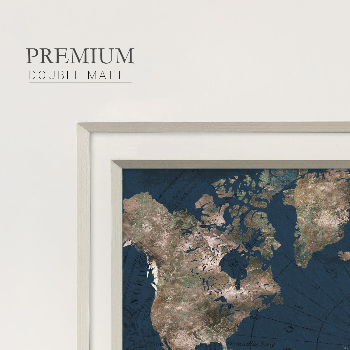 Navy Atlas Premium Framed Print Double Matboard