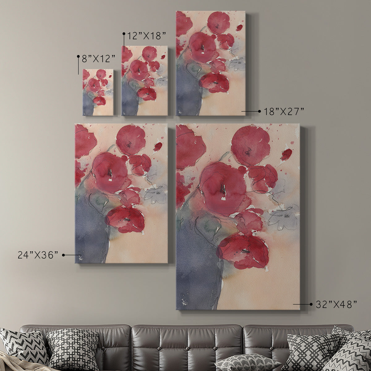 Pop of Red II Premium Gallery Wrapped Canvas - Ready to Hang