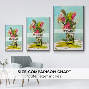 TURQUOISE LILLY - Framed Premium Gallery Wrapped Canvas L Frame - Ready to Hang