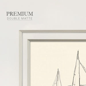 Coastal Contour Sketch II Premium Framed Print Double Matboard