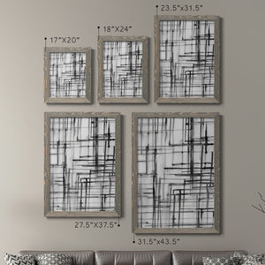Line Meditation I - Barnwood Framed Canvas Set
