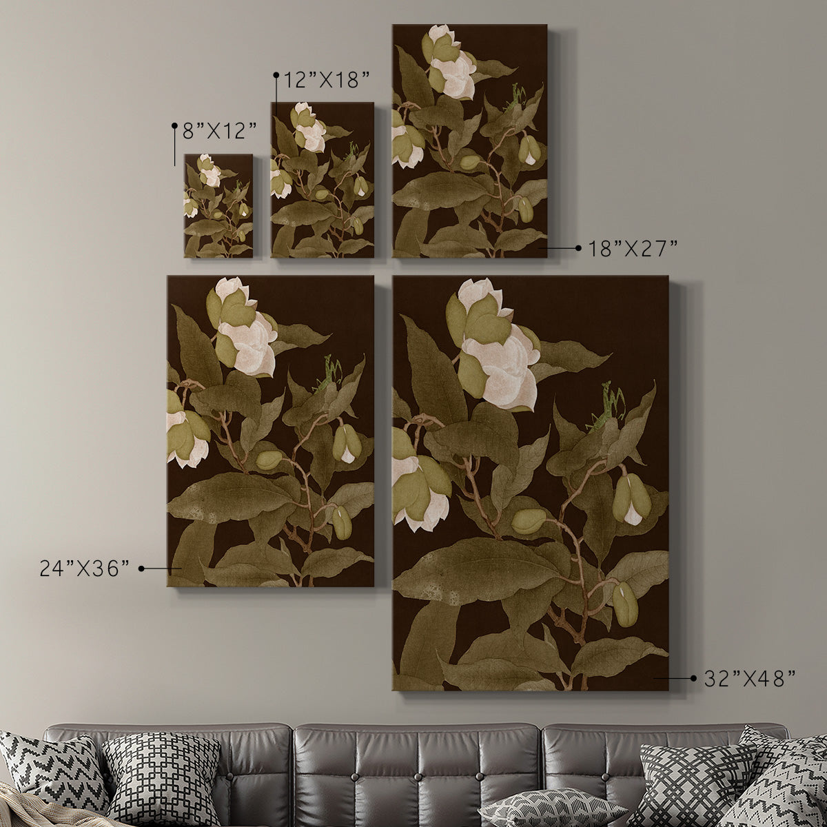 Asian Brocade I Premium Gallery Wrapped Canvas - Ready to Hang