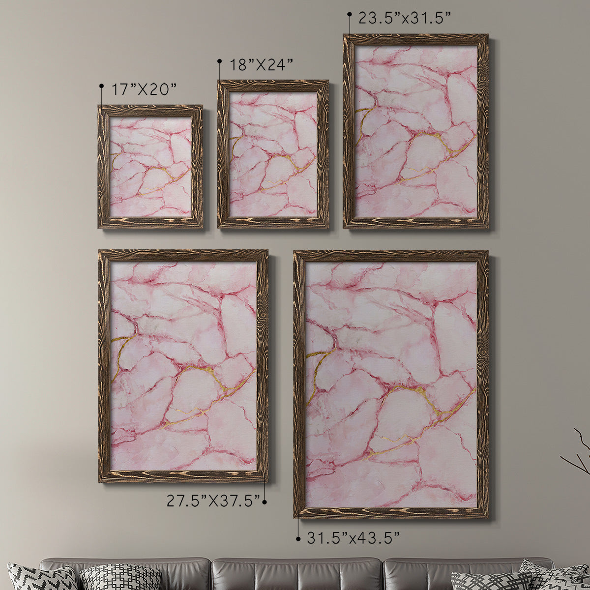 Rose Marble I - Premium Framed Canvas 2 Piece Set - Ready to Hang