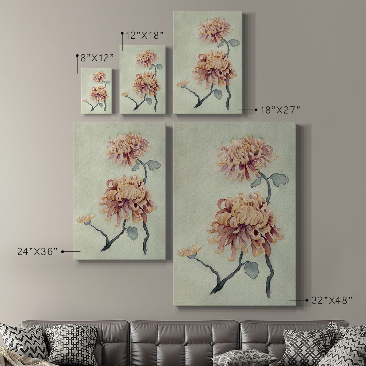 Chrysanthemum Beauty I Premium Gallery Wrapped Canvas - Ready to Hang