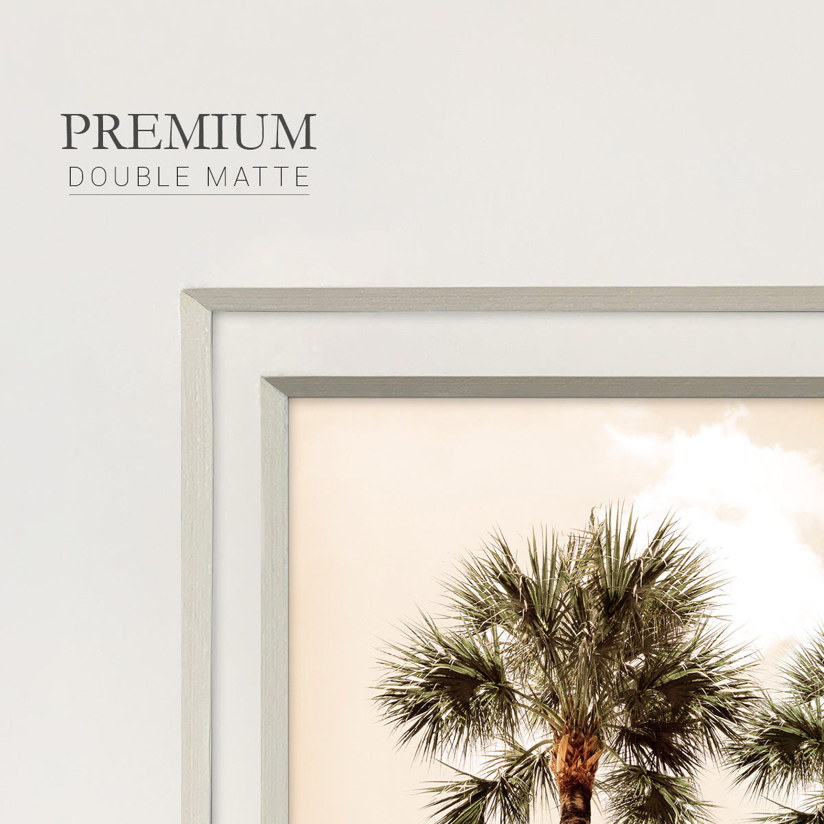 Blushing Palms Premium Framed Print Double Matboard