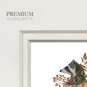 Raccoon Wheelbarrow Premium Framed Print Double Matboard