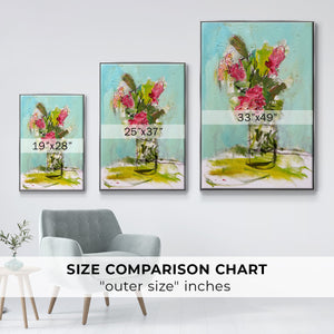 TURQUOISE LILLY - Framed Premium Gallery Wrapped Canvas L Frame - Ready to Hang