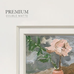 Vase of Pink Flowers I Premium Framed Print Double Matboard